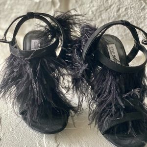 Black Feathered Heels